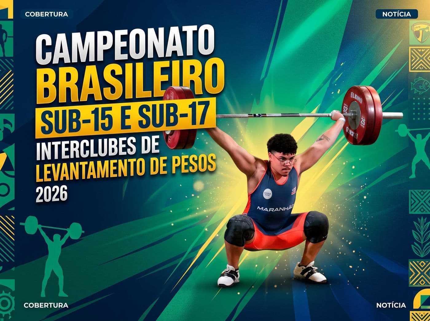 Foto de um atleta fazendo um arranco com o texto de chamada para o Brasileiro 2026